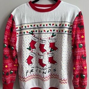 FRIENDS Christmas Stocking Crewneck Sweater, Size S